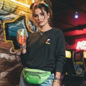 Walt Disney World XL Vintage 90s Indie Sleeze Burnout Mickey Mouse Sweater